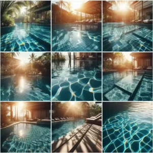 A picture of clean swimming pool water