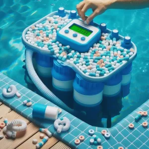 Add chlorine tablets using dispenser