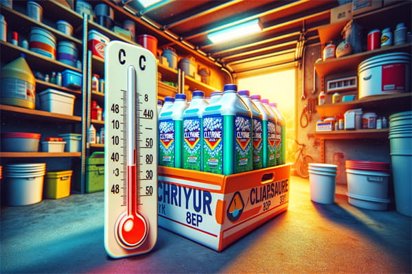 Thermometer in a warehouse where chemicals are stored