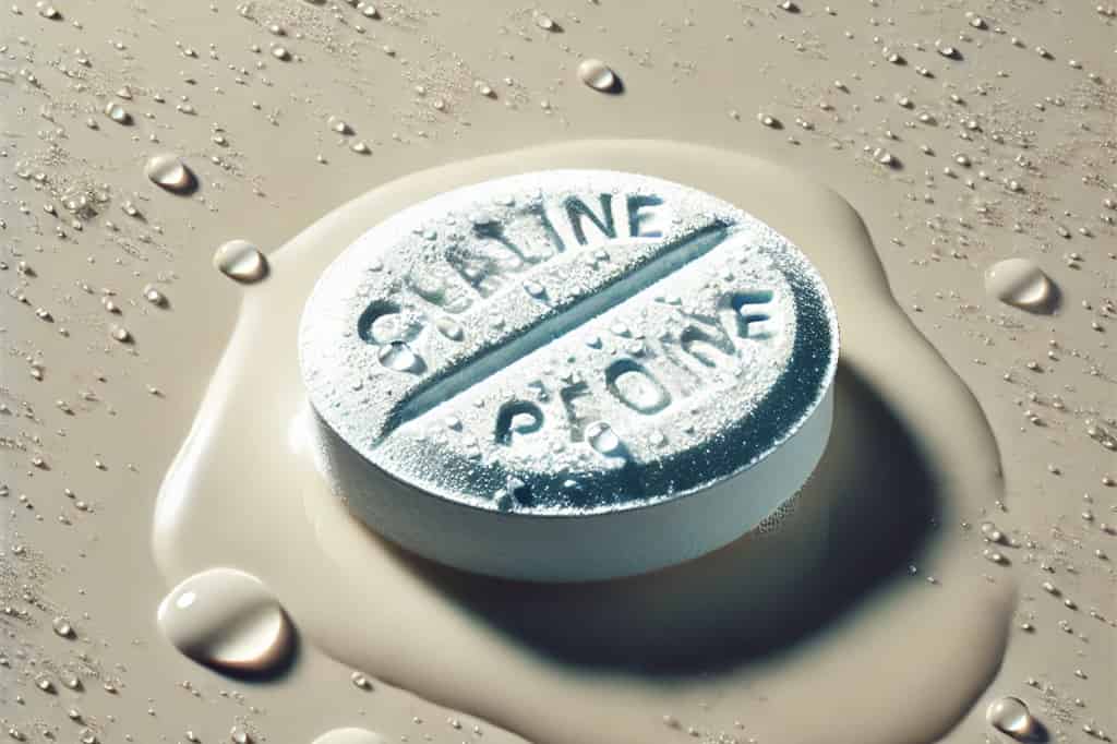 Wet chlorine tablets